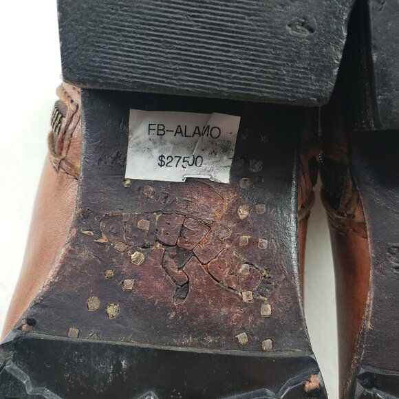 Freebird Alamo Leather Ankle Boot Womens 8 Brown Wool Lined Side Zip Weathered - Picture 13 of 14